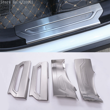 For Jaguar F-Pace f pace X761 Stainless Welcome Door Sill Scuff Threshold Protector Plate Trim with Logo Car Accessories 4pcs 2024 - buy cheap