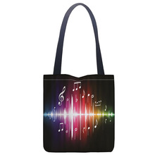 Custom music printing shoulder bag canvas tote bag shopping travel book handbag custom logo 2024 - buy cheap