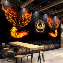 Beibehang-papel tapiz grande personalizado, 3d, fire phoenix bar, club nocturno, herramientas de TV, pared, sala de estar, dormitorio, restaurante, mural 3d 2024 - compra barato