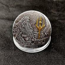 Sea King Poseidon silver gold plated coin souvenir coins Gifts Crafts Collection drop shipping 2024 - buy cheap