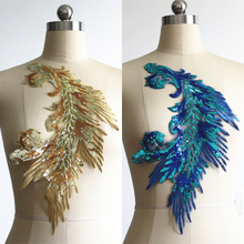 Patches de lantejoulas de penas para decoração de vestuário, apliques bordados para roupas 2024 - compre barato