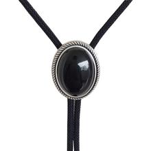 New Nature Black Obsidian Stone Oval Wedding Bolo Tie Necklace BOLOTIE-069 2024 - buy cheap