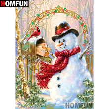 HOMFUN Diamond Painting Cross Stitch "Cartoon snowman" 5D DIY Diamond Embroidery Full Square/round Rhinestone Of Picture 2024 - buy cheap