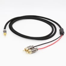 Hifi audio cable 2 rca to 3.5MM right Angled Stereo Plug hifi 1 to 2 audio video cable 2024 - buy cheap