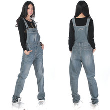 Женский джинсовый комбинезон, свободные джинсовые брюки 2024 - купить недорого