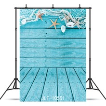 Vintage Blue Board Starfish Vinyl Photographic Background For Wedding Portrait Children Baby Shower New Born Backdrop Photocall 2024 - buy cheap