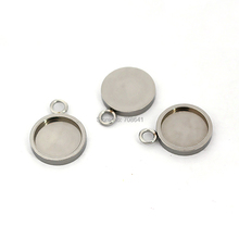 Stainless Steel Strong Round Bezel with a Loop Hanger Pendant Bases Settings Resin Cabochon 10mm 11mm DIY Craft Findings 2024 - buy cheap