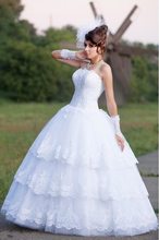Vestido De Noiva 2019 Ball Gown Appliques Strapless White Lace Wedding Dresses Wedding Gown Bridal Dresses Bridal Gown 2024 - buy cheap