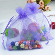 Lote de 100 bolsas de Organza pequeñas de color violeta dibujables, bolsitas de regalo de boda, embalaje de joyería, 7x9cm, venta al por mayor 2024 - compra barato