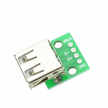 Convertidor USB tipo A hembra para conector Arduino, convertidor de adaptador de placa Tipo PCI de 2,54 MM, 10 Uds. 2024 - compra barato