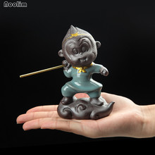 NOOLIM Ceramic Kung Fu Monkey King Ornaments Creative Small Crafts Celadon Tea Pet Animal Figurines Home Decoration Accessories 2024 - buy cheap