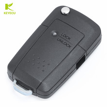 KEYECU Modified Folding Flip Remote Key Case Cover Side 1 Button for Hyundai Yashente KIA Flip Shell Uncut Fob 2024 - buy cheap