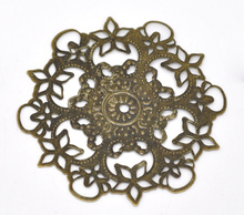 8SEASONS Antique Bronze Filigree Flower Wraps Connectors 55mm,sold per packet of 20 Hot new 2024 - buy cheap