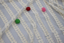 POd41-18 textil 1,5 CM exquisita pequeña Rosa bordado Ropa Accesorios organza tela tul bordado tela de encaje 2024 - compra barato