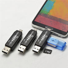 2 em 1 OTG Leitor de Cartão USB Universal Micro USB OTG TF/Leitor de Cartão SD Adaptador de Extensão de Telefone @ JH 2024 - compre barato