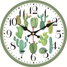 WONZOM Vintage Wall Clock Cactus Design Relogio De Parede Large Silent Clock For Living Room Shabby Chic Kitchen Saat Home Decor 2024 - buy cheap