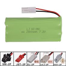 Bateria aa ni-mh h de brinquedo, bateria elétrica, 7.2v, 2800mah, carro rc, navio, robô recarregável, frete grátis 2024 - compre barato