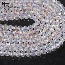 Cuentas de cristal transparente austriaco Ab, accesorios Diy para costura de perlas con agujero, Cuenta de vidrio facetado suelto Z159, 4mm 2024 - compra barato