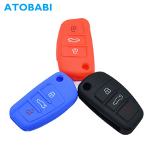 Silicone Car Key Case Folding Remote Shell Cover Keychain Skin Protector Bag For Audi A3 A2 A4 A6 A8 B8 TT Q1 Q7 Auto Accessory 2024 - buy cheap
