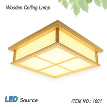 Iluminação led quadrada, 35/45/55cm, carvalho japonês, teto de madeira sólida, para decoração de casa, luminária decorativa 2024 - compre barato