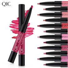 QIC 2 In 1 Lipgloss Wateproof Double Ended Long Lasting Liquid Lipsticks Matte Velvet Lip Makeup Cosmetics Nude Lip Liner Pencil 2024 - buy cheap