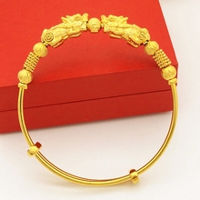 Women Adjustable Bangle  Yellow Gold Filled Vintage Style Bracelet 2024 - buy cheap