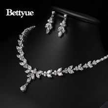 Bettyue-Conjuntos de joyas brillantes de moda para mujer, conjuntos de joyería de boda de zirconia AAA, Color blanco dorado, elegante, regalo 2024 - compra barato