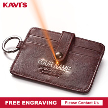 KAVIS Free Engraving Mini Hasp Leather Credit Card Wallet Women Slim Thin ID Card Holder Small Wallet Coin Purse Short Walet 2024 - buy cheap