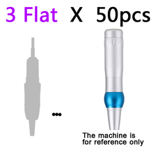 50 шт. 3 плоские вибратор иглы одноразовые для свободы тату Перманентный макияж ручка машина иглы Советы 3F для бровей материалы для губ 2024 - купить недорого