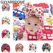 Newborn Infant Toddler Kid Baby Cute Soft Cotton Knot Printed Bowknot Turban Hat Indian Flower Cap Baby Accessories 2024 - buy cheap