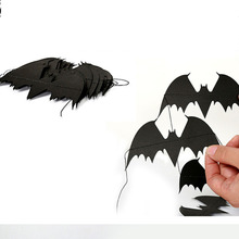 Banderín de murciélago negro de 4M para Halloween, decoración artesanal para fiesta de Halloween en casa 2024 - compra barato