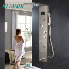 KEMAIDI Bathroom LED Shower Faucet Temperature Digital Display Shower Panel Body Massage System Jets Towel Shower Column Faucets 2024 - buy cheap