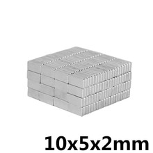 50pcs  10x5x2 mm N35 Strong Square NdFeB Rare Earth Magnet 10*5*2 mm Neodymium Magnets 10mm x 5mm x2mm 2024 - buy cheap