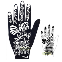 1pc Hot Waterproof Henna Glitter Paste Papers Temporary Fake Tattoo Stencils Indian Women Body Hands Art Painting Templates Y042 2024 - buy cheap