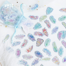 100 pcs/pack Colorful Feather Organza Bag Decorative Stickers Adhesive Stickers DIY Decoration Craft Scrapbooking Stickers 2024 - buy cheap