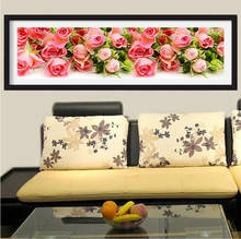 QIANZEHUI, алмазная вышивка, круглая Алмазная цветочная картина с розами в гостиную, алмазная живопись 5D, вышивка крестиком 2024 - купить недорого