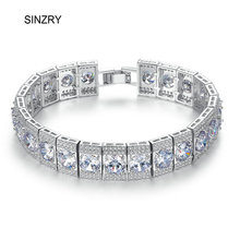 Sinzry новый прозрачный белый цвет кубический циркон Романтические свадебные браслеты с подвесками аксессуары 2024 - купить недорого
