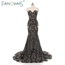 Black Mermaid Evening Dresses Vintage Shinning Evening Gowns Prom Party Dress Vestido de Festa robe de soiree 2024 - buy cheap