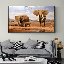 Cudros Decor Pop Art Print Africa Elephant Animal Landscape Oil Painting on Canvas Wall Picture for Living Room Poster DW-002 2024 - buy cheap