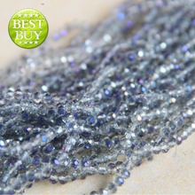 2021 New For Necklace 3*4mm Faceted Blue AB+ Colorful Glass Crystal Beads Stone Loose Accessory Parts 15inch DIY Jewelry Making 2024 - buy cheap