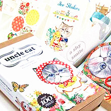 100pcs/set/Korea Kawaii Uncle Cat Bookmark set/20pcs bookmark+70pcs sticker+10pcs card/gift/office school supplies 2024 - buy cheap
