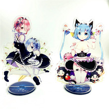 15cm Keychain Anime Re:Life In A Different World From Zero Emilia Rem Ram Pendants Acrylic Figure Key Ring 2024 - buy cheap