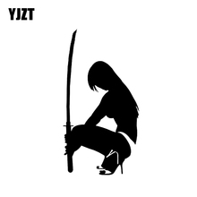Yjzt decalque samurai sensual feminino preto/prata, 7.8*14.8cm, fabricado ável ável ável, decalques de vinil, cobertura do corpo, design agradável 2024 - compre barato