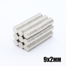 100pcs 9x2 mm Neodymium magnet 9x2 mm Rare Earth small Strong Round permanent 9*2 mm fridge Electromagnet NdFeB nickle magnetic 2024 - buy cheap