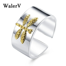 Walerv cor anel para anéis femininos conjunto retro clássicos cor de ouro retro clássicos forma aberto anel de luxo senhora jóias presente 2024 - compre barato