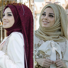 2018 Новый мусульманский хиджаб зимний шарф женский брендовый роскошный 17 однотонный кашне, шаль-исламский платок длинный шарф женские шарфы 2024 - купить недорого