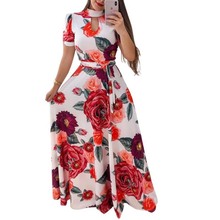 2020 new summer plus size dresses women fashion sexy fashion digital print Europe the United States big swing long dress female 2024 - buy cheap