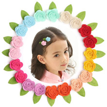 Horquilla para el pelo con flor Rosa Kawaii para niña, accesorios para el pelo, pasador, horquilla para niños, tocado 2024 - compra barato