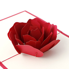 3D Pop UP Holiday Greeting Cards Red Flower Christmas Thanksgiving Creative Gift 2024 - buy cheap