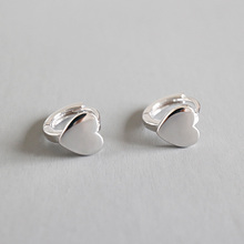 WTLTC 925 пробы Серебряные сердце женские серьги-кольца для Для женщин с надписью «Love» из нержавеющей стали, серьги-кольца крошечные Кафф, высок... 2024 - купить недорого